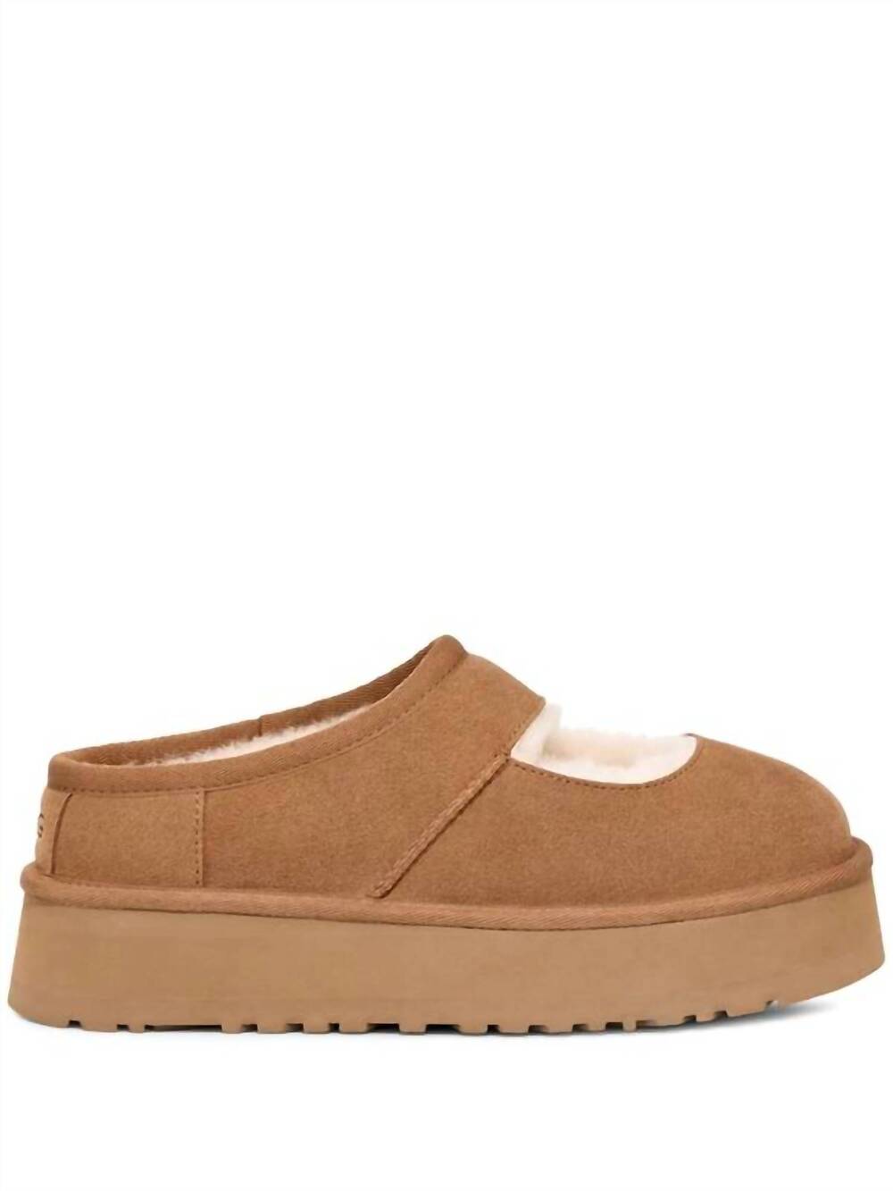 NEW UGG kid's bea mary jane cut slippers in chestnut brown